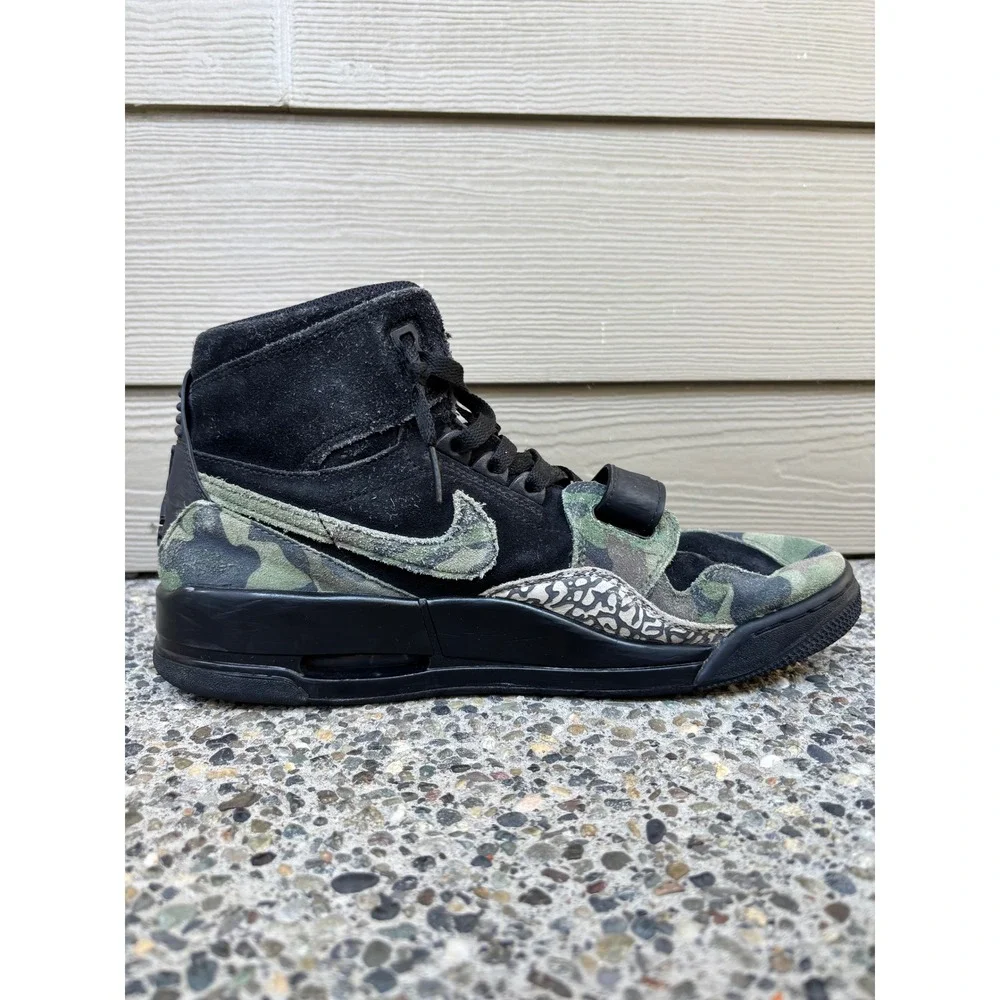 Jordan Legacy 312 Camo Black Elephant Print High Top Mens AV3922-003 Size 12